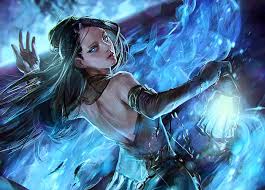 No more than four posts in a 24 hour period. Hd Wallpaper Female Character Wallpaper Girl Blue Fire Flame Magic Figure Wallpaper Flare