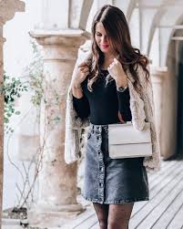 Winter Look Jeansrock Im Winter Kombinieren Stylisches Outfit Mit Fake Fur Jacke Fashion Outfit Inspirations Hot Fashion