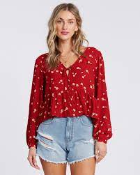 The absolute largest selection of fashion clothing, wedding apparel and costumes with quality guaranteed online! After Dark Long Sleeve Blouse For Women 3665601333420 Billabong