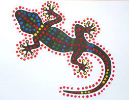Gecko Dot Paintings Aboriginal Dot Painting Aboriginal Dot Art Dot Painting