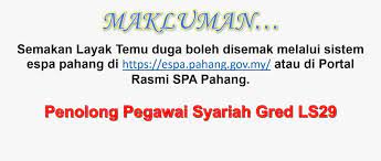 Semakan juga boleh dilakukan melalui portal spa pada bulan oktober bagi sesi kemasukan januari dan bulan april bagi sesi kemasukan julai. Suruhanjaya Perkhidmatan Awam Negeri Pahang Posts Facebook