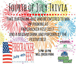 Have fun making trivia questions about swimming and swimmers. Statesboro Herald Starting June 18 Take The Fourth Of July Trivia Quiz At Http Statesboroherald Secondstreetapp Com 4th Of July Quiz And Enter For A Chance To Win Vip Parking At Firecracker Fest And A Free Medium Drink
