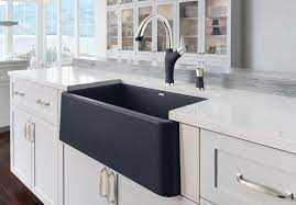The blanco ikon is the first apron front sink made of natural granite composite silgranit blanco farmhouse sinks offer an unprecedented selections of materials, styles, sizes and palettes. Ikon 30 Silgranit Anthracite Blanco