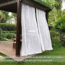 Clothink Outdoor Vorhange Mit Osen 132x245cm Weiss 1 Stuck Winddicht Wasserdicht Vorhange Outdoor Gardinen Mehltau Be Nordischer Stil Tur Vorhang Haus Deko