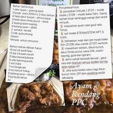 Rendang Ayam Ppc Rendang Chicken Food Recipes Local Food