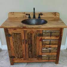 If you would like a sample of barnwood with one section planed and another left. Rustic Bathroom Vanity 42 Rustic Log Vanity Etsy