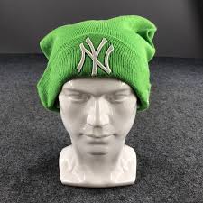New Era × Vintage New Era Green NY Beanie Snowcap Snow Hat B389