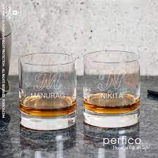Monogram V Personalized Whisky Glasses