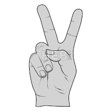 Black And White Peace Sign Hand Emoji Three Hand Signs Gestures Outline And Filled Hebstreits Sketches Anime Poses Reference Anime Poses Peace Sign Drawing