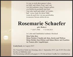 Traueranzeigen von Rosemarie Schaefer