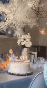 # cool # fire # birthday # rad # candles. Happy Birthday Cake On Fire Gifs Tenor