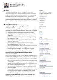 Job descriptions & objective samples inc. Warehouse Manager Resume Writing Guide 18 Templates