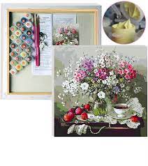 Check spelling or type a new query. Amazon Com Framedpbn Paint By Numbers For Adults Wood Frame 13 4 X17 3 Paint By Number Kits Flowers In Vase