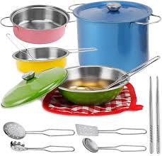 Purposeful tools create purposeful kitchen moments. Kids Metal 11 Pcs Pretend Kitchen Realistic Play Set Pots Pans Preschool Chef Cookware Walmart Com Walmart Com