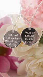 Motivational Quote Necklace Engraved Minimalist Sterling Silver Pendant Hand M Silver Necklace Simple Silver Necklace Designs Diamond Cross Necklace Sideways