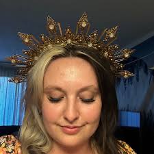 Halo Crown Headpiece Festival Met Gala Crown Sun Burst Headlights Wedding  Tiara Boho Wedding Photo Props Bride to Be Bachelorette Bridesmaid