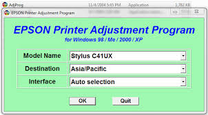 Epson Stylus C41ux Adjustment Program Reset Utility Free Download Epson Epson Inkjet Printer Stylus