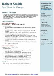 2016 salary information for financial managers. Financial Manager Resume Samples Qwikresume