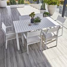 An outdoor dining set is a quick and easy way to get a coordinated look for your outdoor space, patio or balcony. New 6 Seater Kos Aluminium Outdoor Dining Table Set Ebay