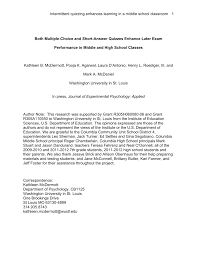 Jul 13, 2020 · sports trivia questions for kids give them a clear concept about many facts about sports. Pdf Both Multiple Choice And Short Answer Quizzes Enhance Later Exam Performance In Middle And High School Classes