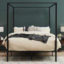Heavy springs connect the swing to the frame, ensuring a smooth, gentle rocking motion. Studio Home Black Cytus Canopy Bed Frame Reviews Temple Webster