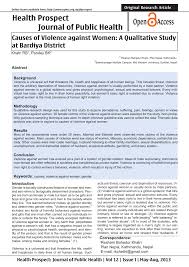 Pdf Causes Of Violence Against Women A Qualitative Study At Bardiya District