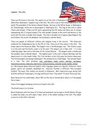 The Usa English Esl Worksheets English For Tourism School Study Tips Teaching English