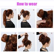Step 1 is simple, and you are going to want to put your hair into a tight ponytail. Clothobeauty 1 Pcs Messy Hair Bun Extensions Wavy Curly Hair Donut Chignon Fake Ponytail Synthetic Hair Rope Elastic Band Updo Buy At The Price Of 2 00 In Aliexpress Com Imall Com
