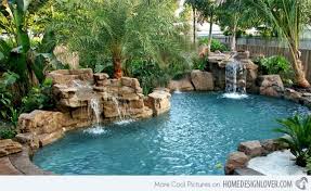 Schwimmbad Designs Mit Wasserfallen Schwimmbad Swimming Pool Waterfall Pool Landscaping Pool Waterfall