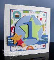 The card is now finished and is simple to make. Pin By Kathy Martin On Cards With Numbers Birthday Cards For Boys First Birthday Cards 1st Birthday Cards