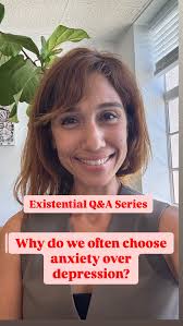 Existential Q&A Series: Why do we often choose anxiety over depression?, We  don’t consciously choose.. Society rewards “doing,” even if it’s fueled by  fear., Sometimes… anxiety is our way of avoiding ...