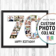 70th Birthday Photo Collage 70th Anniversary Gift 70th Birthday Personalized Gifts Pictures Collage Personalized Collage Collage Number Geburtstag Fotos Geschenke Zum 70 Geburtstag Photo Geschenk