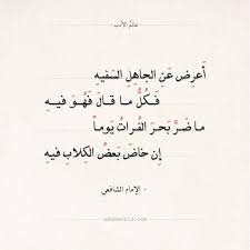 شعر الإمام الشافعي أعرض عن الجاهل السفيه عالم الأدب in 2021 words quotes postive quotes arabic poetry