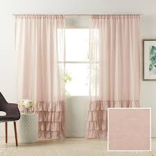 Lc Lauren Conrad 1 Panel Kate Ruffle Sheer Curtain Curtains Kohls Girl Curtains Ruffle Curtains