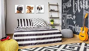 Bedroom accessories are essential because they ensure just how comfortable one can get in the bedroom. Bedroom Wall Decor Dog Music Painting Animal Pictures Canvas Print For Living Room Accessories Home Decorations Modern Artwork Framed 16 X16 X3 Buy Online At Best Price In Uae Amazon Ae