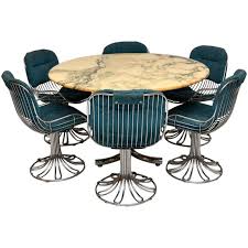 retro marble and chrome dining table
