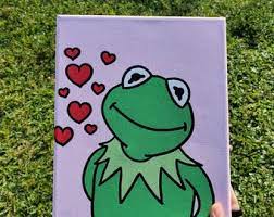 Drawings of kermit the frog ~ but that's none of my business. Kermit The Frog Painting Etsy Ireland
