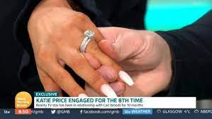 Dark blue stones spiked in popularity after kate middleton famously got engaged to prince william with princess diana's ceylon sapphire ring, but this year, lighter blue. Katie Price Flashes New Ring With Fiance Carl Woods On Gmb The Argus