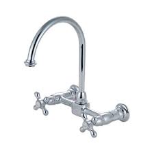 Running plumbing into the wall is invasive and costly if you weren't planning to tear out the drywall in the remodeling process. Elements Of Design Chrome Wall Mounted Kitchen Faucet Lowe S Canada