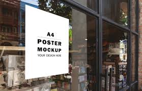 Download Premium Psd Mockup Poster Special Promotion Put In Front Of The Shop