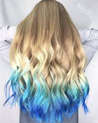 Mermaid Hair Bluehair Blue Ombre Colorombre Coloredhair Colorfulhair Fantasyhair Fantasycolors Blonde Hair Tips Hair Dye Tips Ombre Hair Blonde