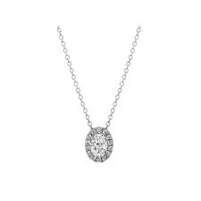 It's diamond jewelry to really make you feel like . Diamond Oval Halo Pendant In 14k White Gold 22 In Shane Co