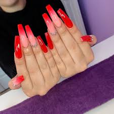 29 trending ombre nails designs and ideas (summer 2021). Pin By Anastasia Shutak On Beaute Red Acrylic Nails Long Acrylic Nails Coffin Bling Acrylic Nails