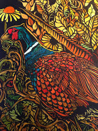 Hand Painted Lino Print Artist Cara Ayers Painting Lino Print Art