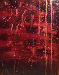 Black And Red Pattern Mark Beautiful Abstract Original Acrylic Canvas Painting Tapestry Black Red Bronze Modern Texture Pattern Contemporar Abstract Art Resin Painting
