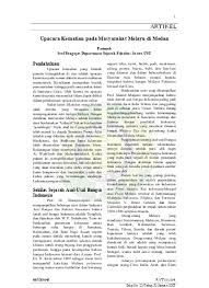 Malaysia merupakan salah satu negara yang berbilang kaum yang dapat menjalani hidup dengan aman dan harmoni. Top Pdf Upacara Kematian Pada Masyarakat Melayu Di Medan 123dok Com