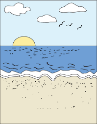 Webbywanda Tv How To Draw An Ocean Beach Scene Beach Scenes Drawings Fish Drawings