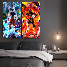 Stretched, framed, ready to hang! Anime Dragon Ball Z Poster Abstract Wall Art Oil Painting Canvas Room Decor Aesthetic Goku Vs Haiiro No Jiren Wall Sticker Buy Dragon Ball Z Abstract Wall Art Goku Product On Alibaba Com