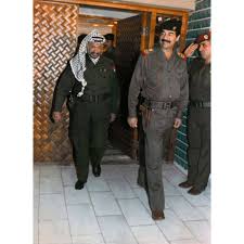 صد ام حسين مع ياسر عرفات رحمهم الله Iraqi President Baghdad Yasser Arafat