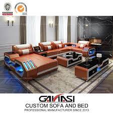 Who says pink is a girly colour! Chinese Modern Leather Furniture Sofa With Music Player Chinese Sofa Modern Leather Sofa